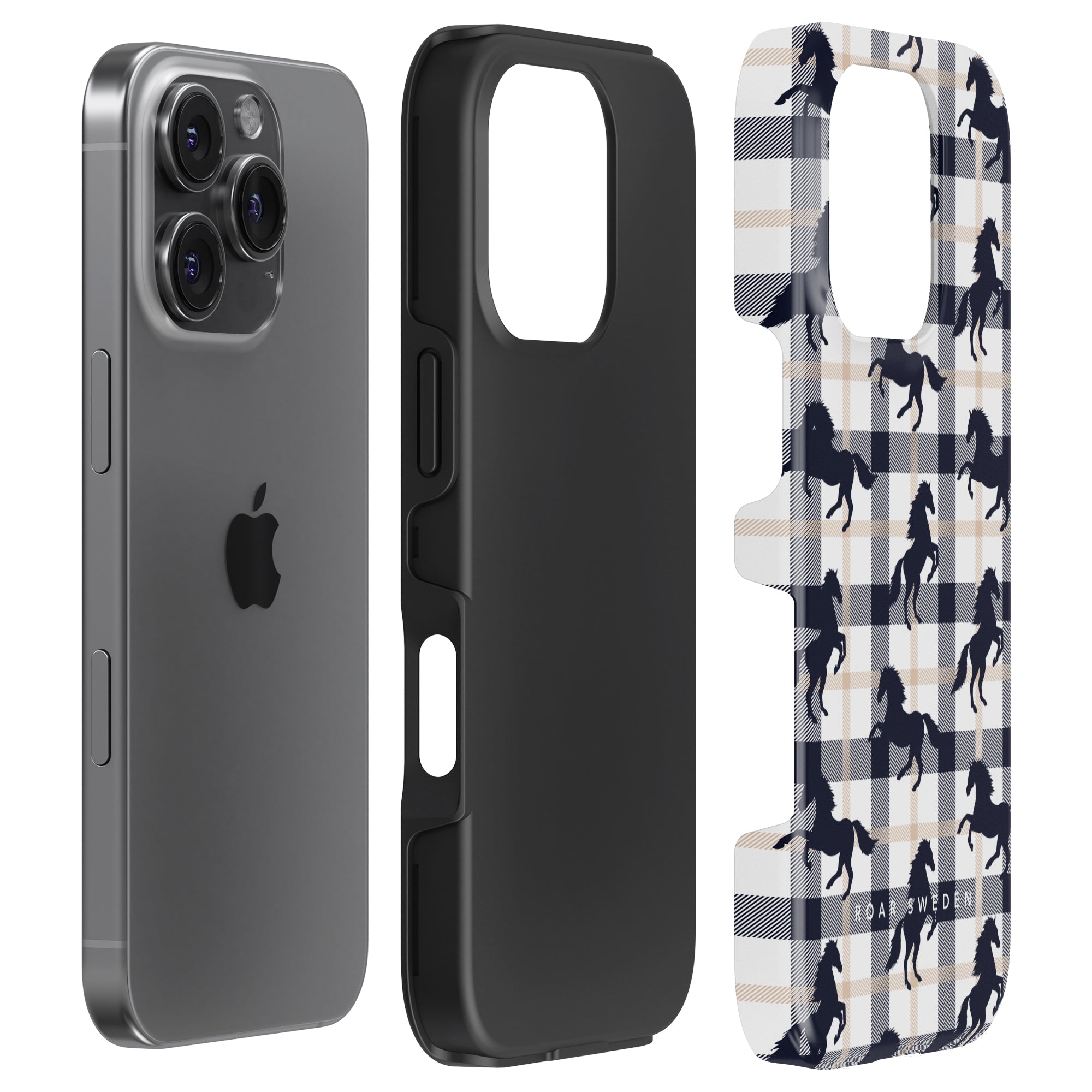 Plaid Horse White - Tough Case