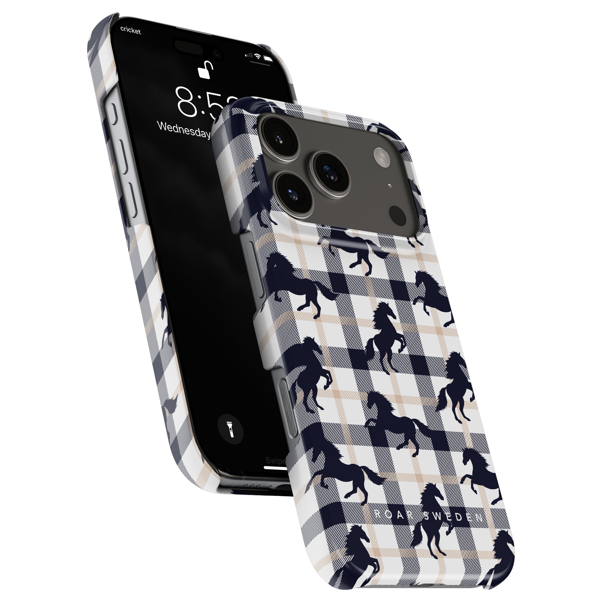 Plaid Horse Slim mobilskal – Plaid Horse White