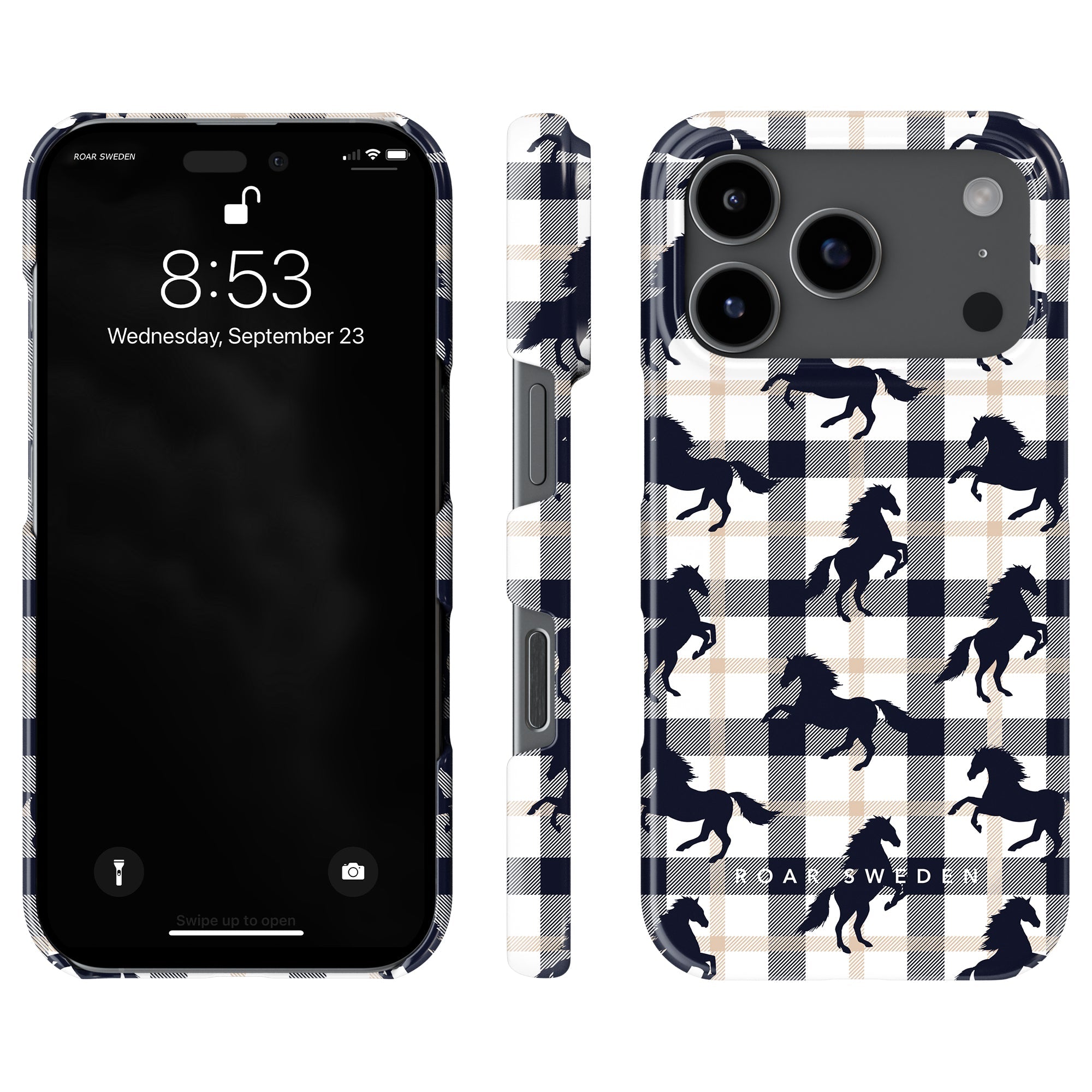 Plaid Horse Slim mobilskal – Plaid Horse White