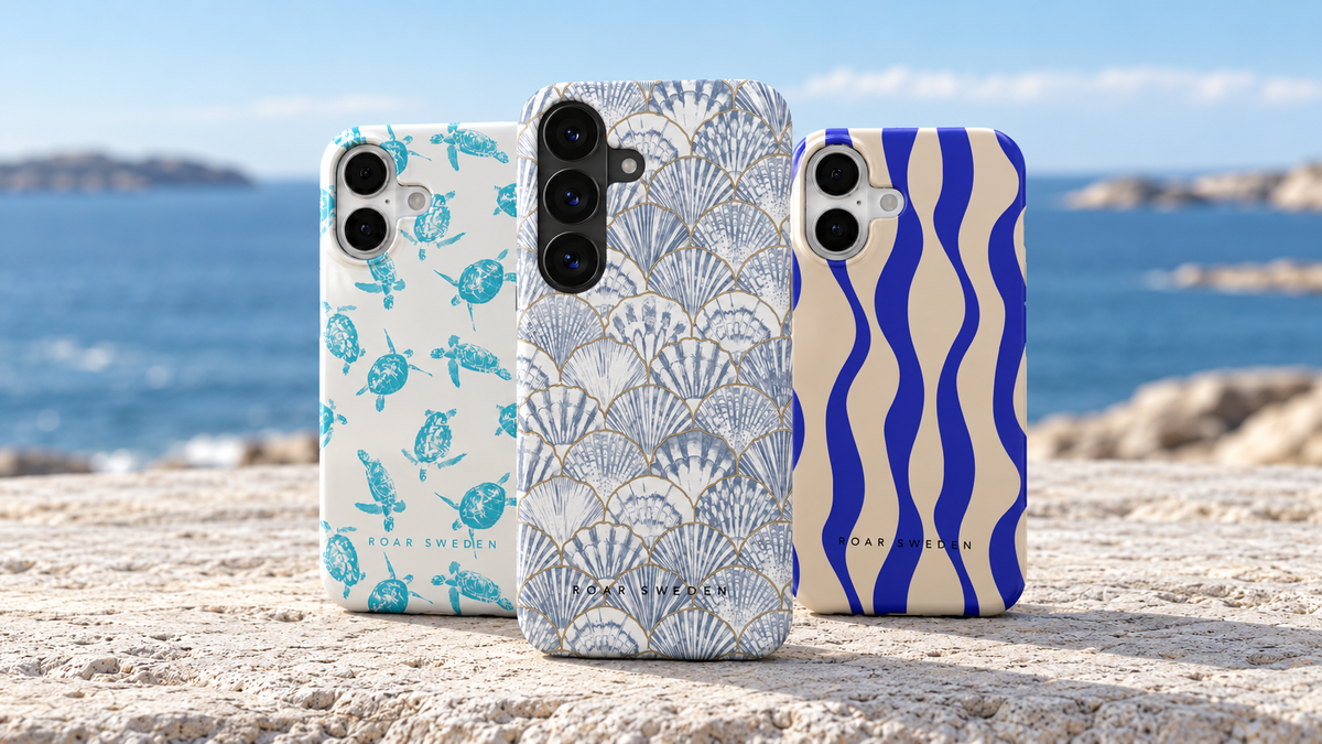 Roar Sweden OCEAN – tre mobilskal i kollektionens mönster för iPhone och Samsung