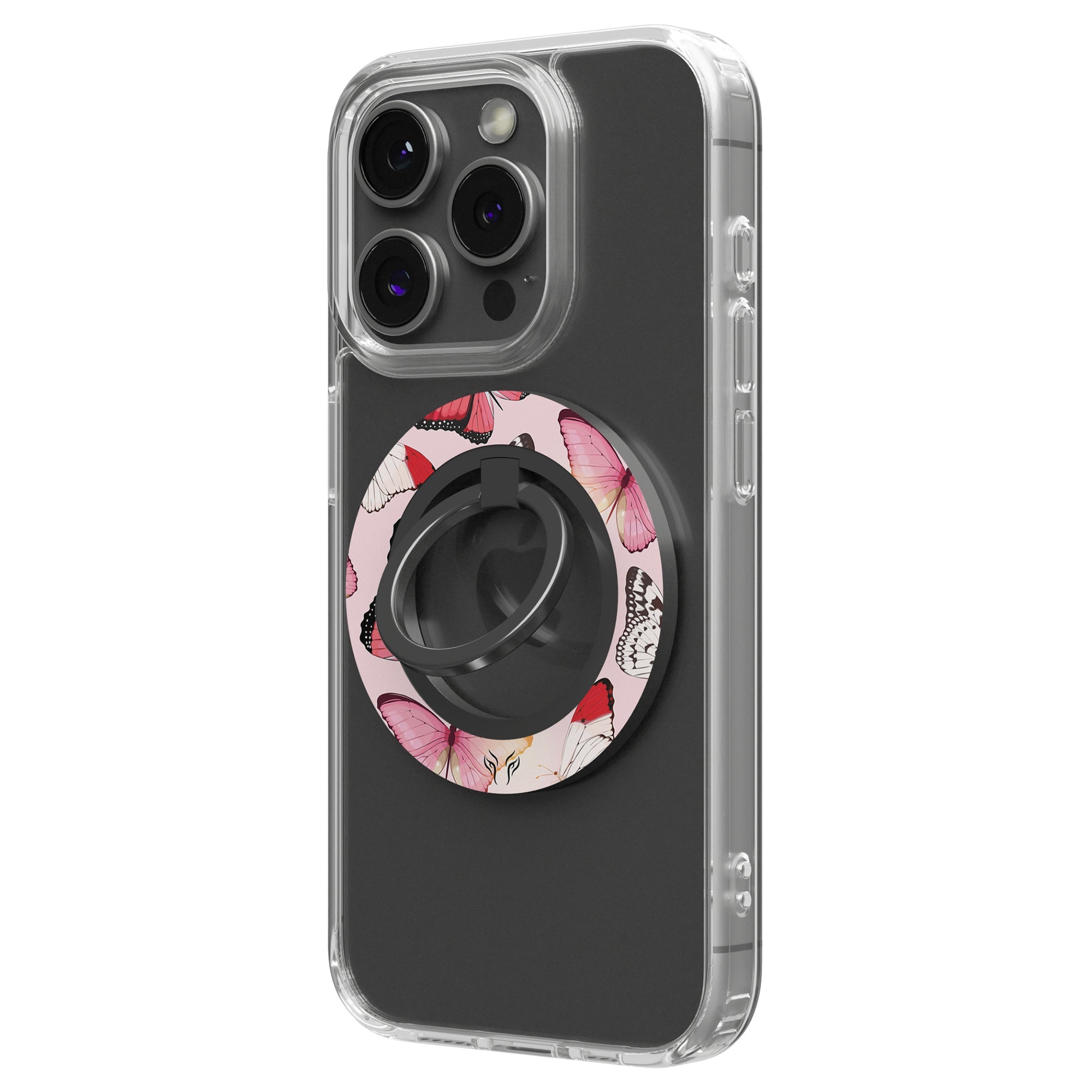 Rosy Butterflies - Magnetring – magnetring för mobil