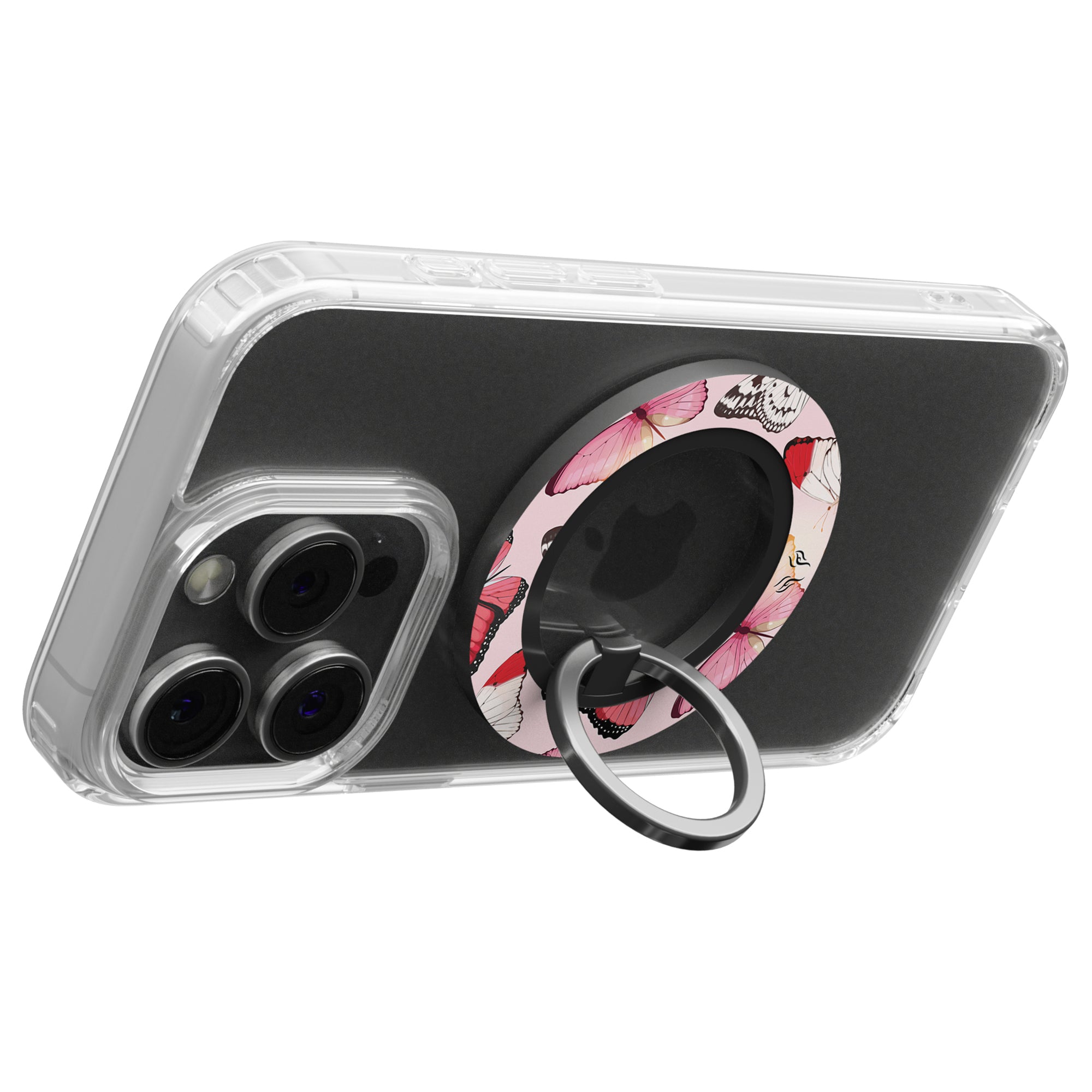 Rosy Butterflies - Magnetring – magnetring för mobil