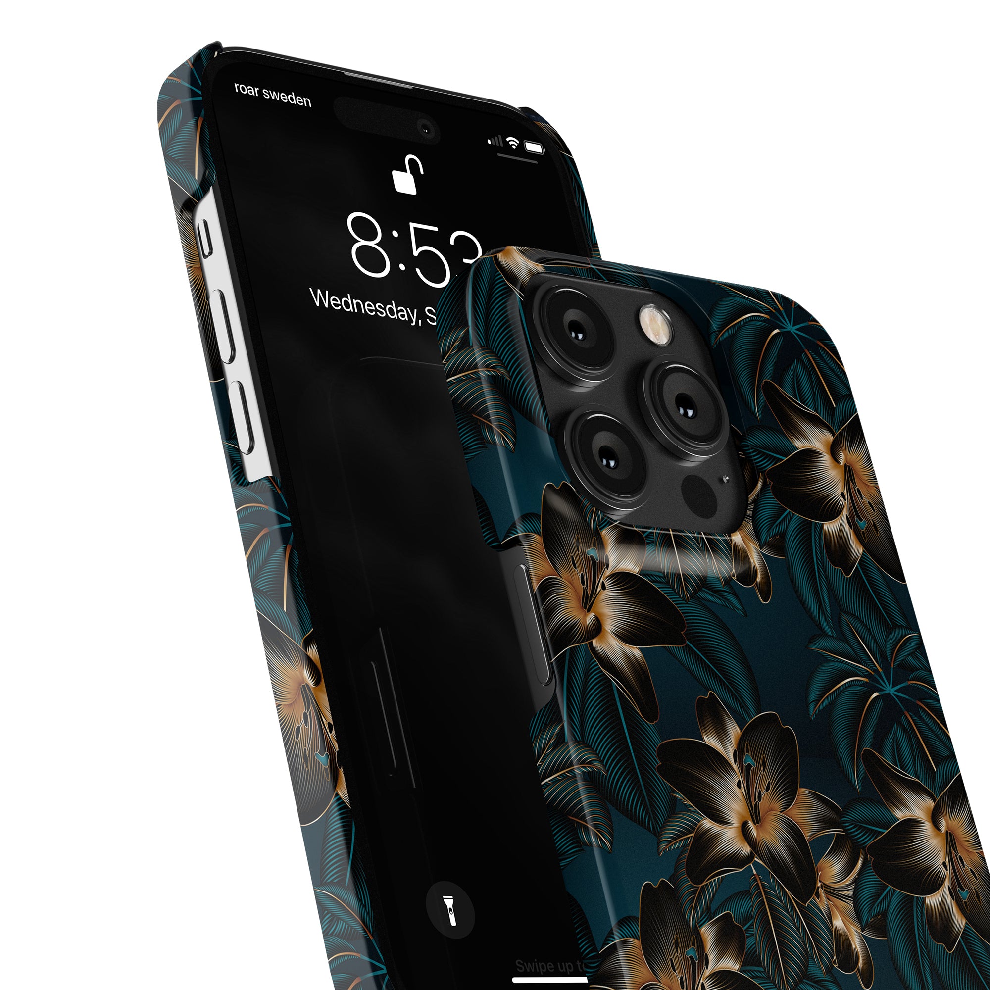 Printeers Slim Hawaiian blommigt fodral för iPhone 11 Pro med Golden Lilies - Slimt fodral.