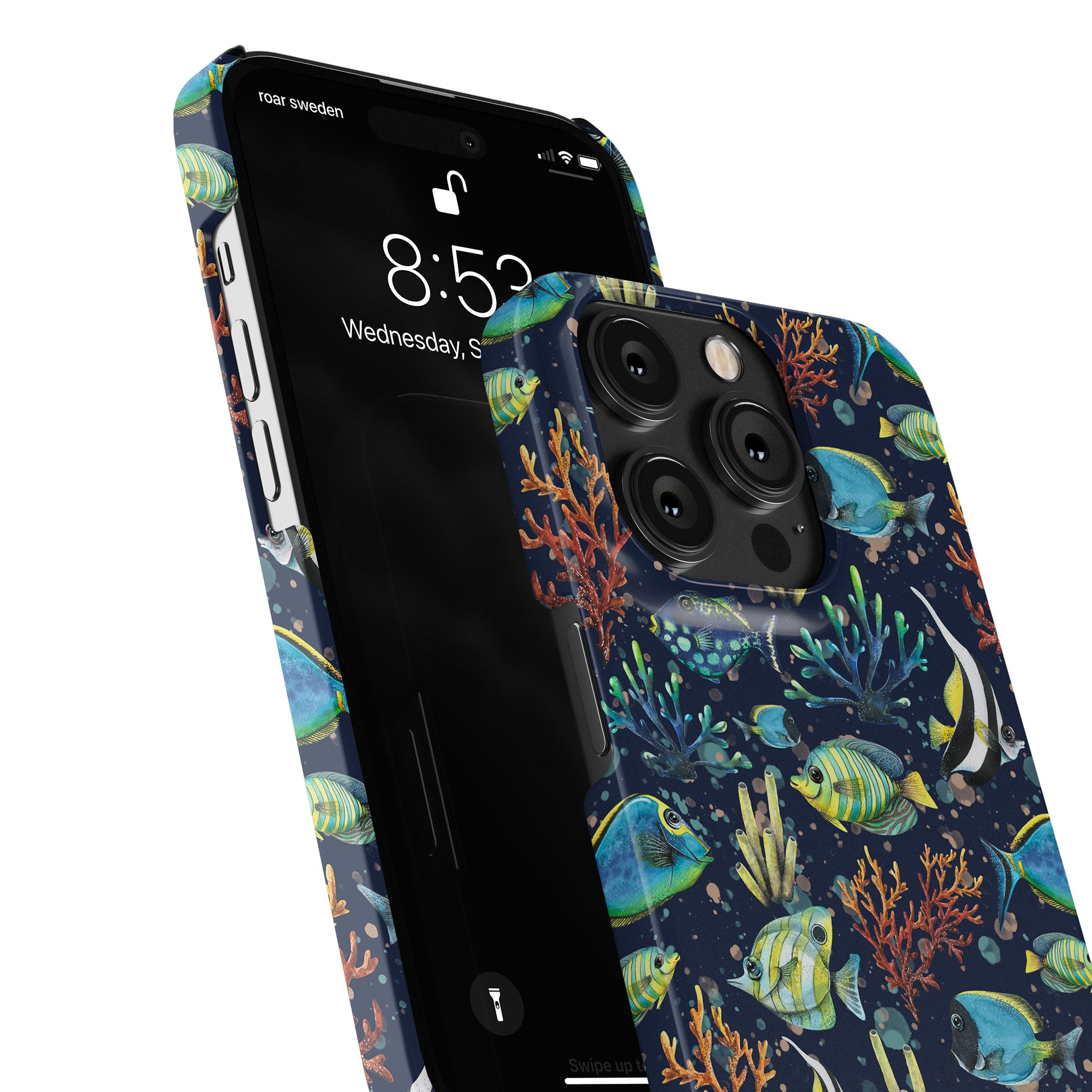 A Tropical Fish - Slim case with a tropical fish and corals on it.