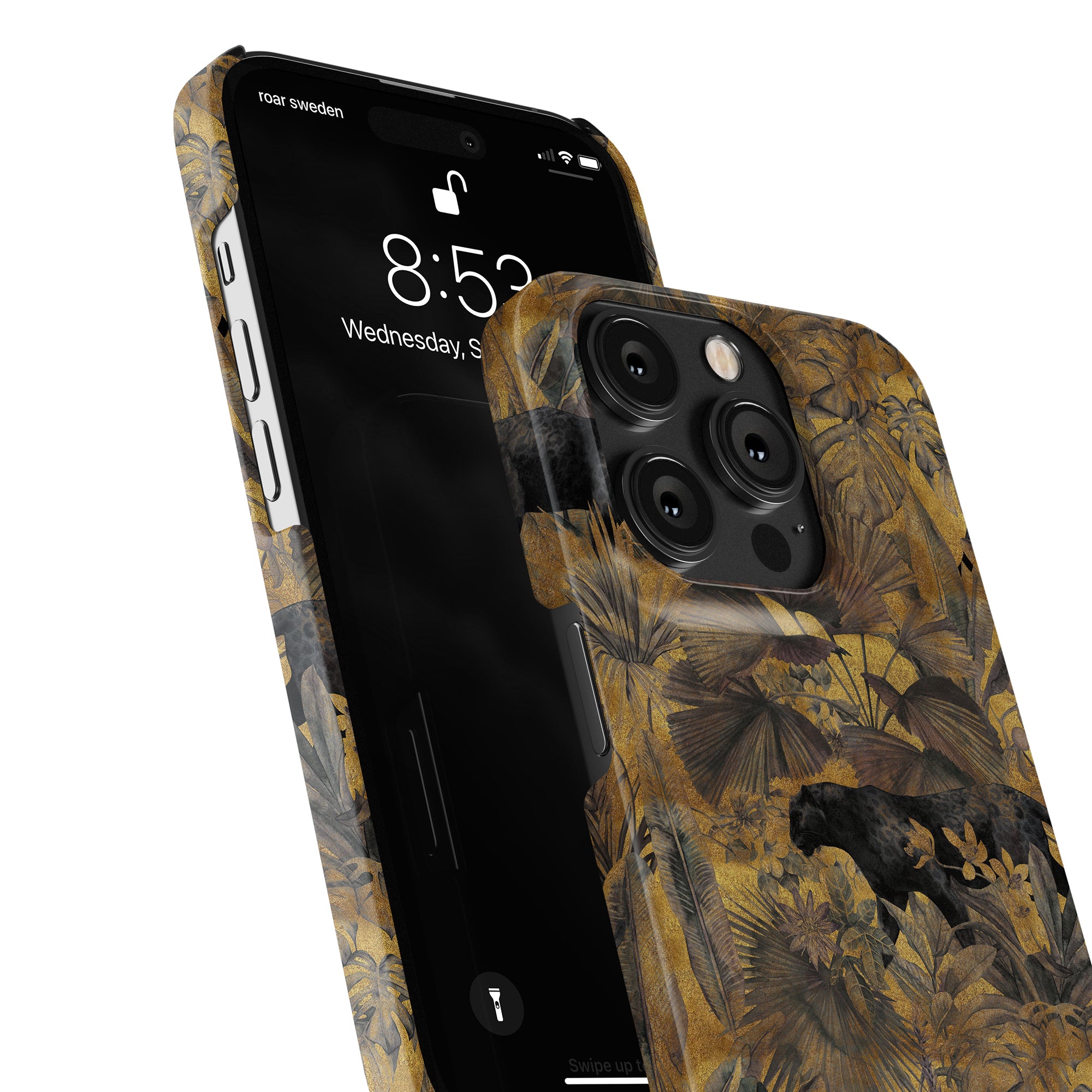 Ett iPhone 11-fodral med Hunter-tema med en bild av en tiger på Hunter - Slim-fodralet.