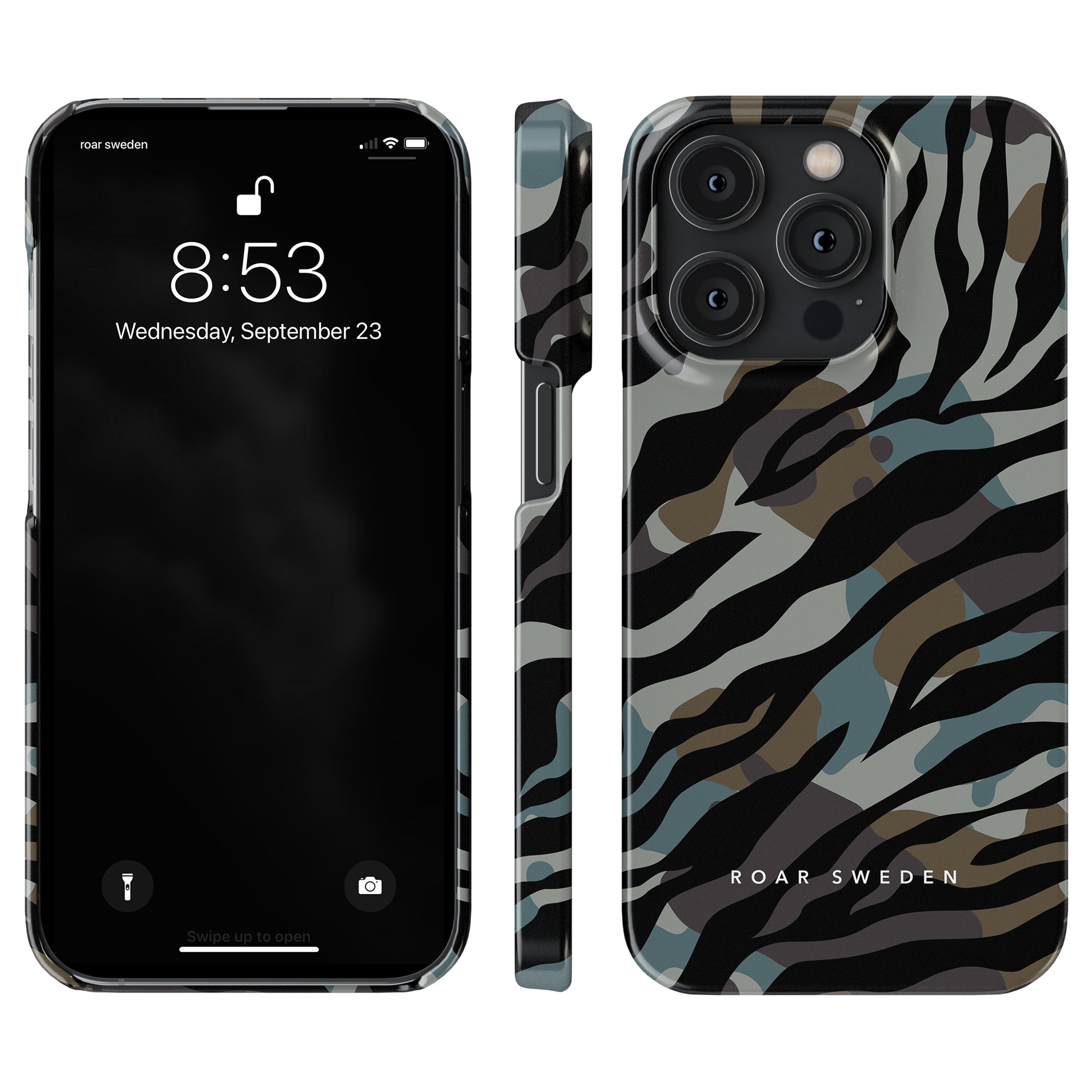 Ett Navy - Tunt fodral med design med zebratryck för iPhone 11.